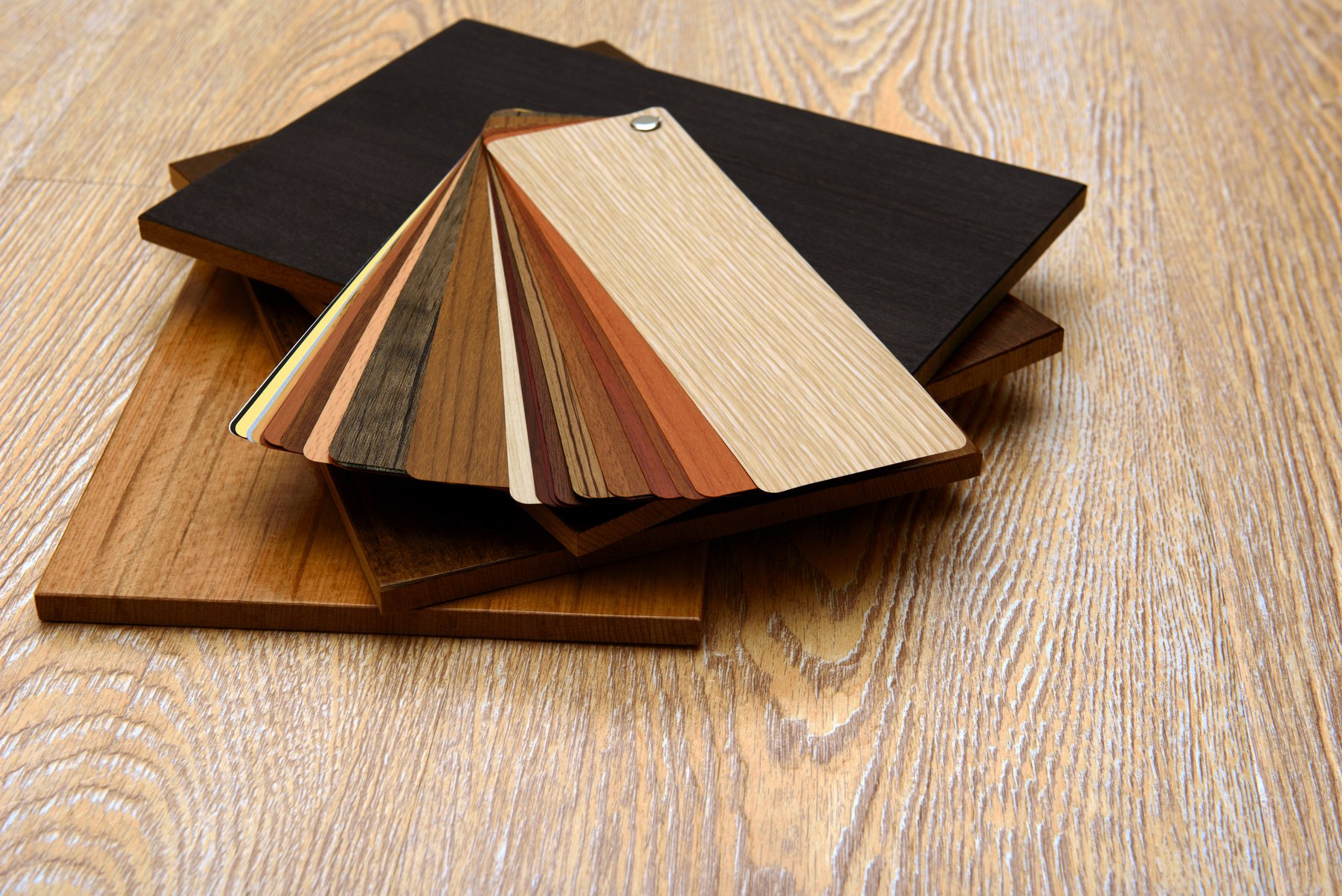 Samples of laminate floor boards